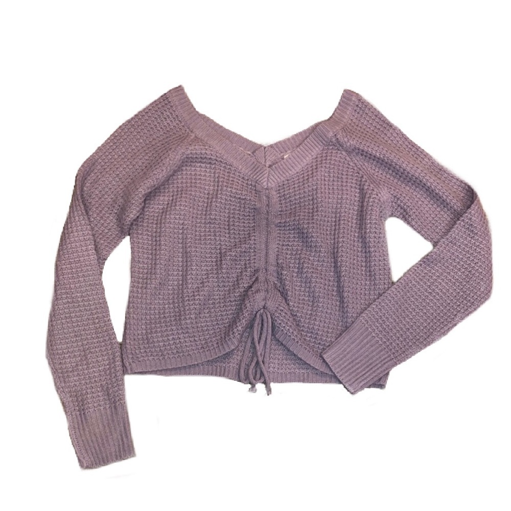 Lilac V-neck sweater from full circle trends